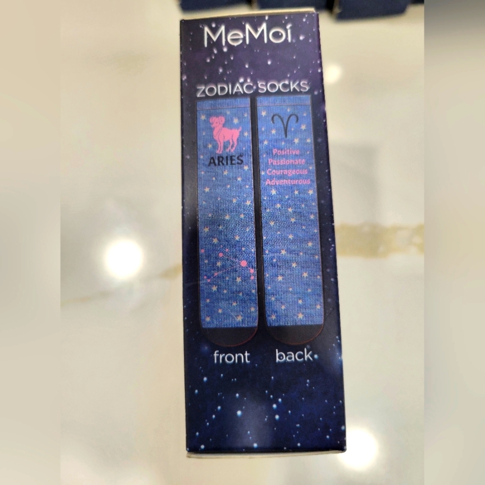MeMoi Aries Zodiac Casual Socks - Blue - Picture 2 of 2